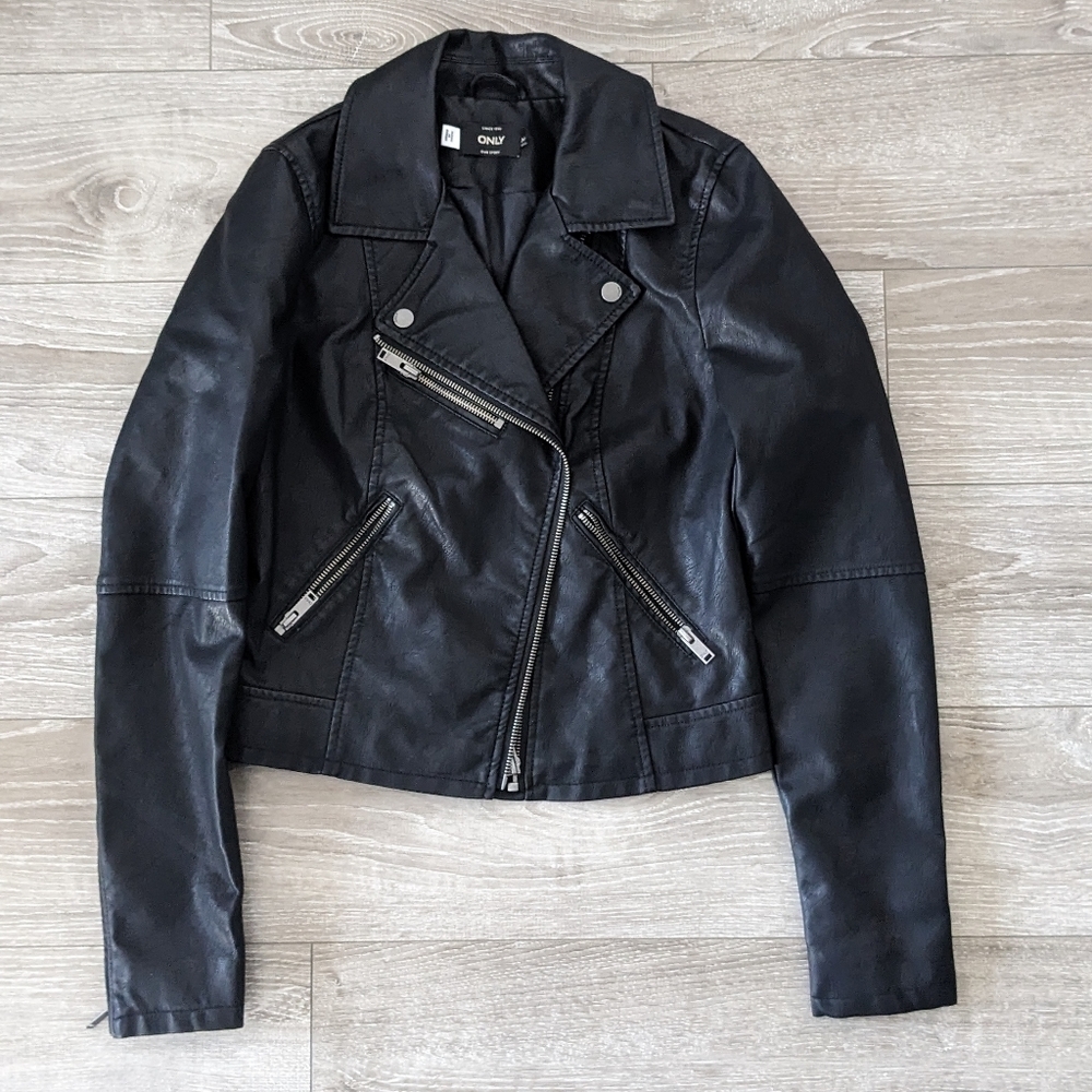 ONLY Women's Leather Jacket Size 34 - Picture 3 of 7